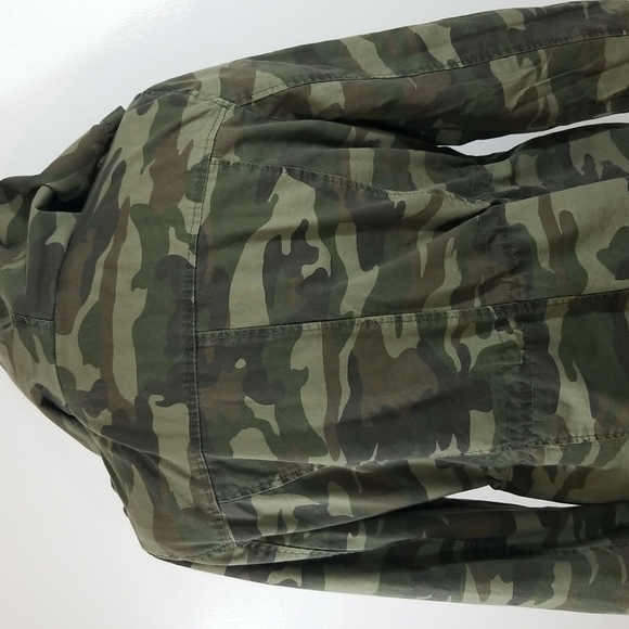 Outer Edge Camo Hooded Zip Front Green Utility Jacket size Large - Picture 7 of 12